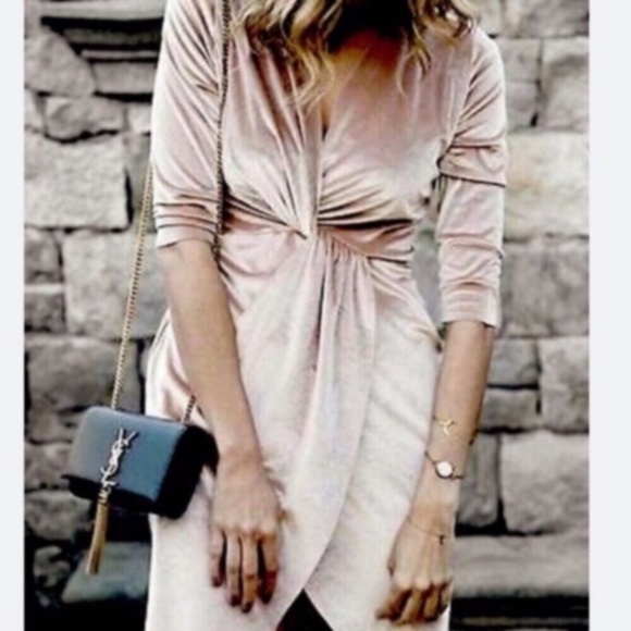 Champagne Velour Zara Basics Cocktail Dress - Picture 2 of 13